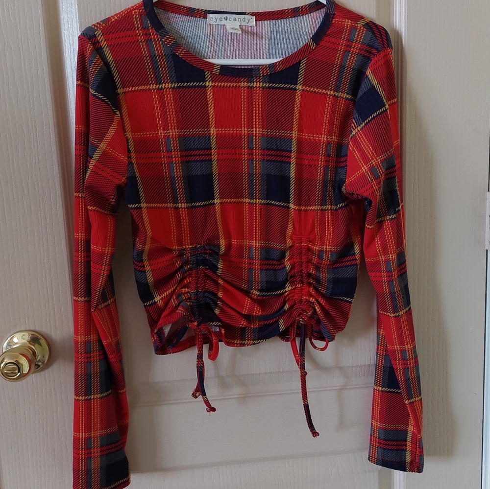 Long Sleeve Tie Flannel Shirt